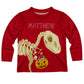 Dinosaur And Candies Name Red Long Sleeve Tee Shirt