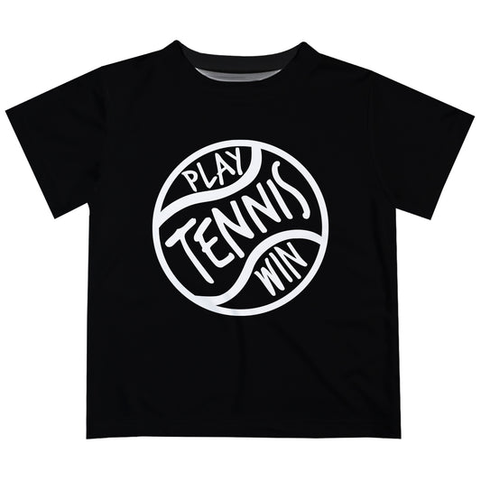 Play Tennis Win Black Short Sleeve Tee Shirt