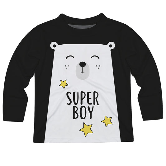 Bear Super Boy Black Long Sleeve Tee Shirt