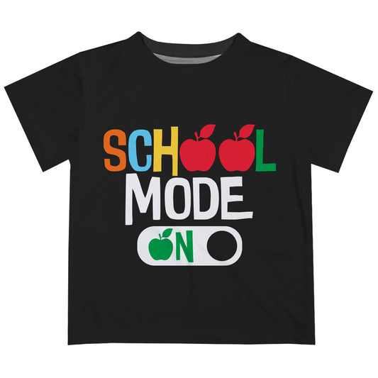 School Mode On Black Short Sleeve Tee Shirt