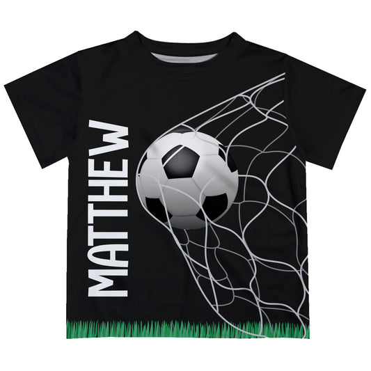 Soccer Ball Name Black Short Sleeve Tee Shirt