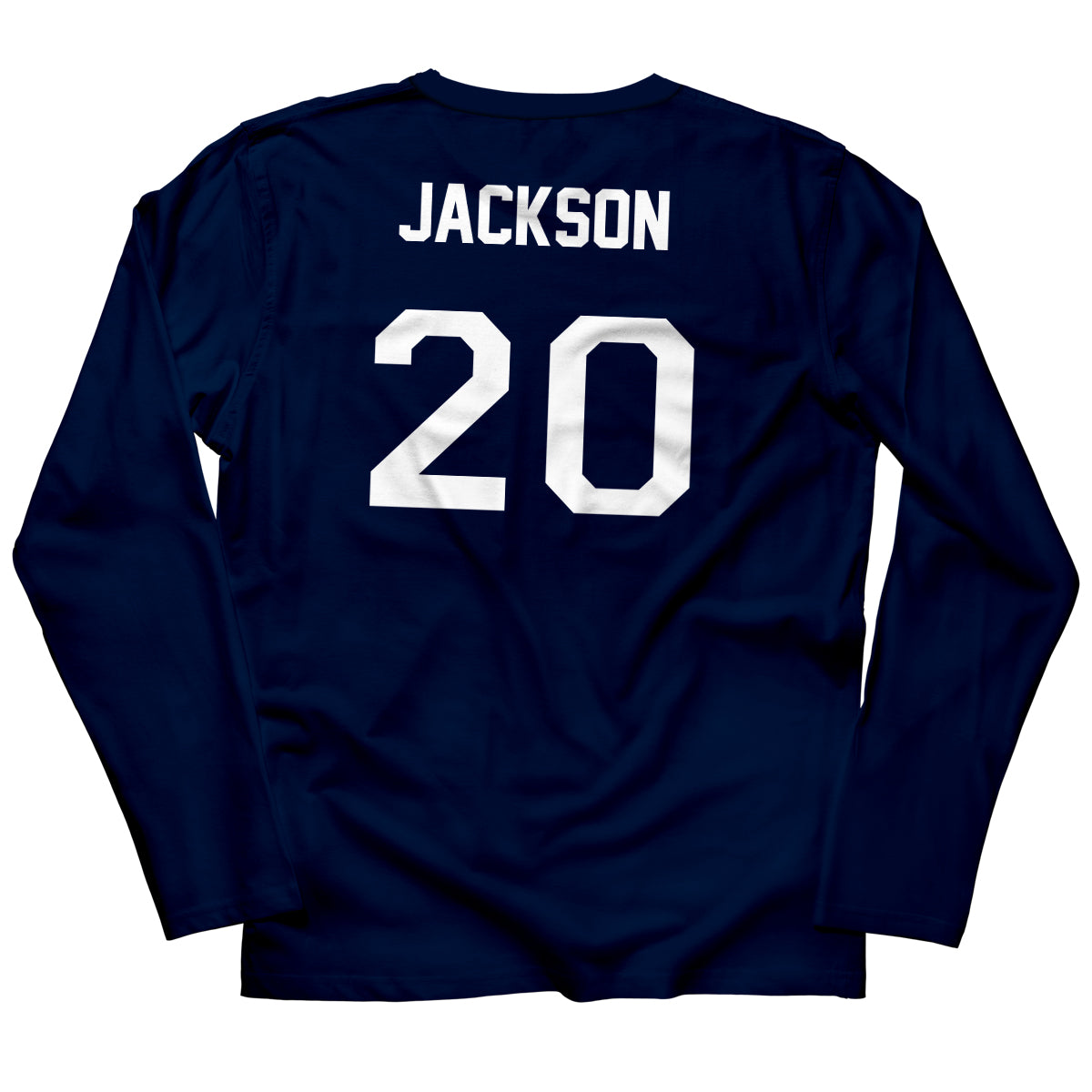 Soccer Player Personalized Name and Number Navy Long Sleeve Tee Shirt - Wimziy&Co.