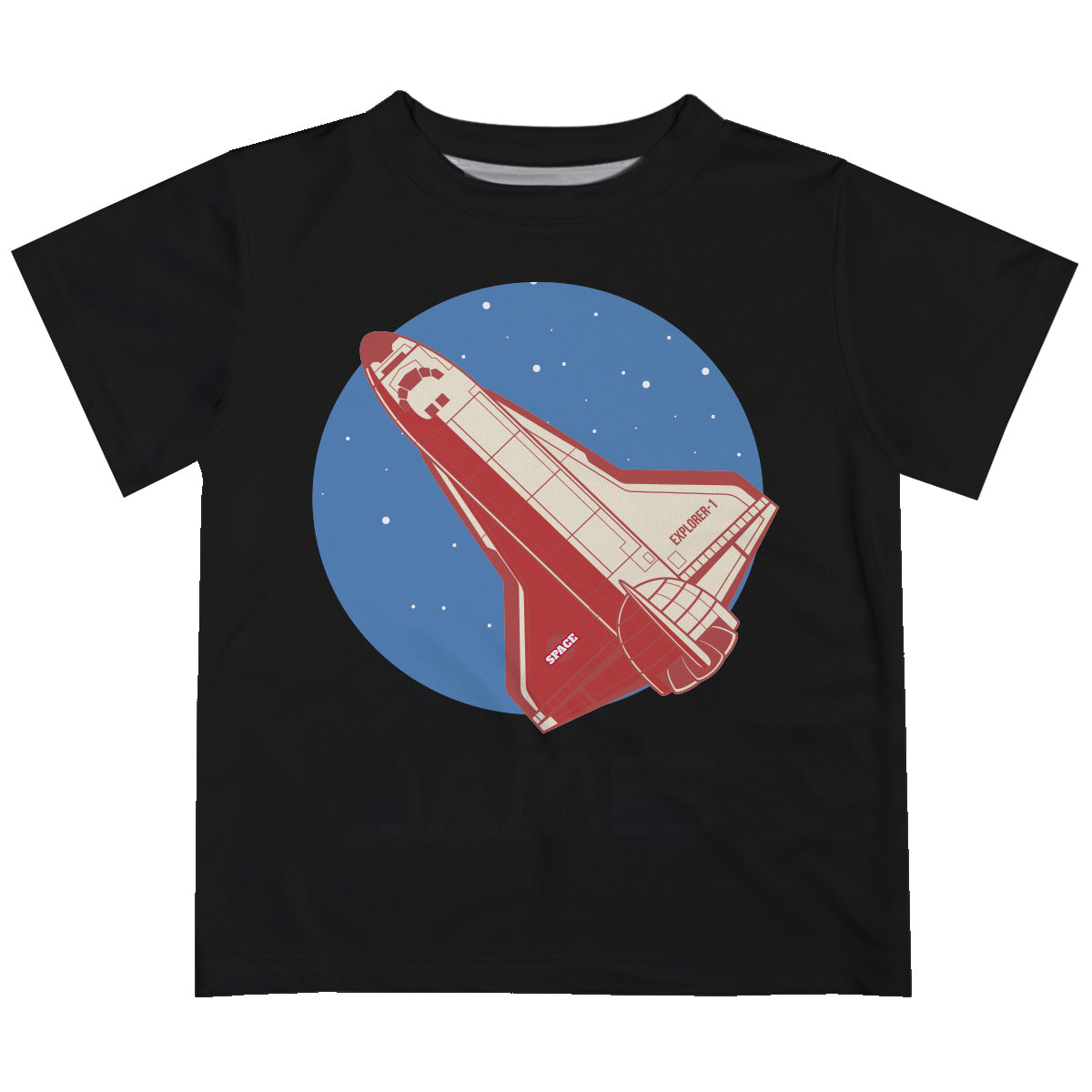 Space Rocket Black Short Sleeve Tee Shirt - Wimziy&Co.