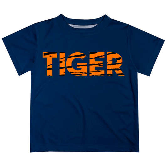Tiger Navy Short Sleeve Boys Tee Shirt