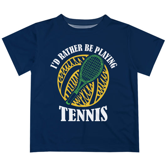 Tennis Navy Short Sleeve Tee Shirt