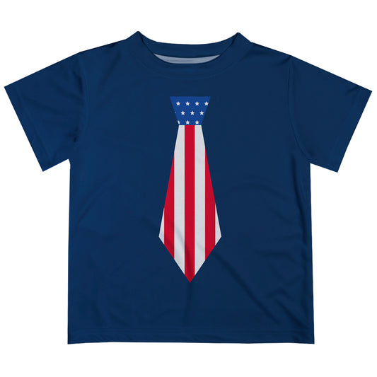 Tie USA Flag Navy Short Sleeve Tee Shirt