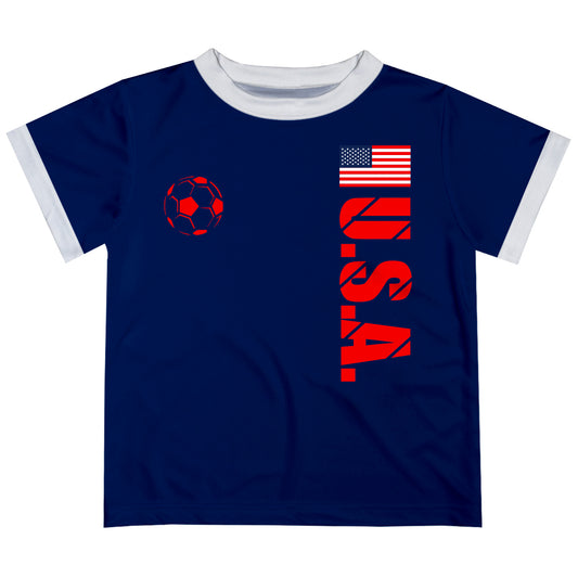 USA Soccer Personalized Name and Number Navy Short Sleeve Tee Shirt