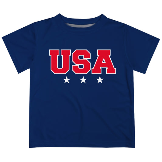 USA Stars Name Navy Short Sleeve Tee Shirt