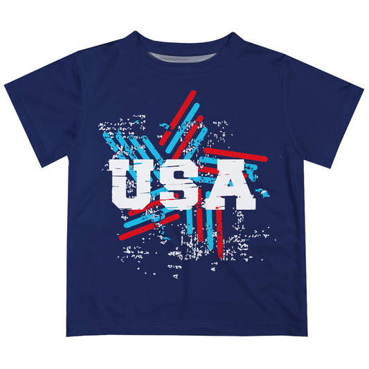 USA Star Navy Short Sleeve Tee Shirt