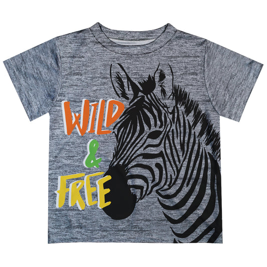 Wild and Free Gray Short Sleeve Tee Shirt