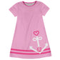 Anchor Monogram Pink Short Sleeve A Line Dress