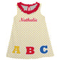 ABC Personalized Name Dots Print Yellow A Line Dress - Wimziy&Co.