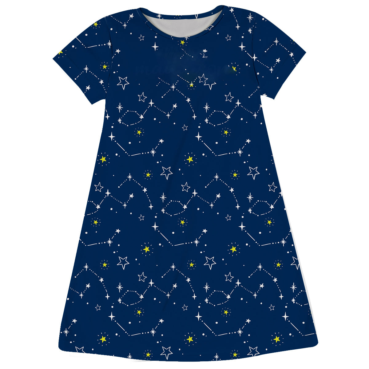 Constellations Print Name Short Sleeve A Line  Dress - Wimziy&Co.