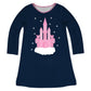 Castle Personalized Name Navy Long Sleeve A Line Dress - Wimziy&Co.