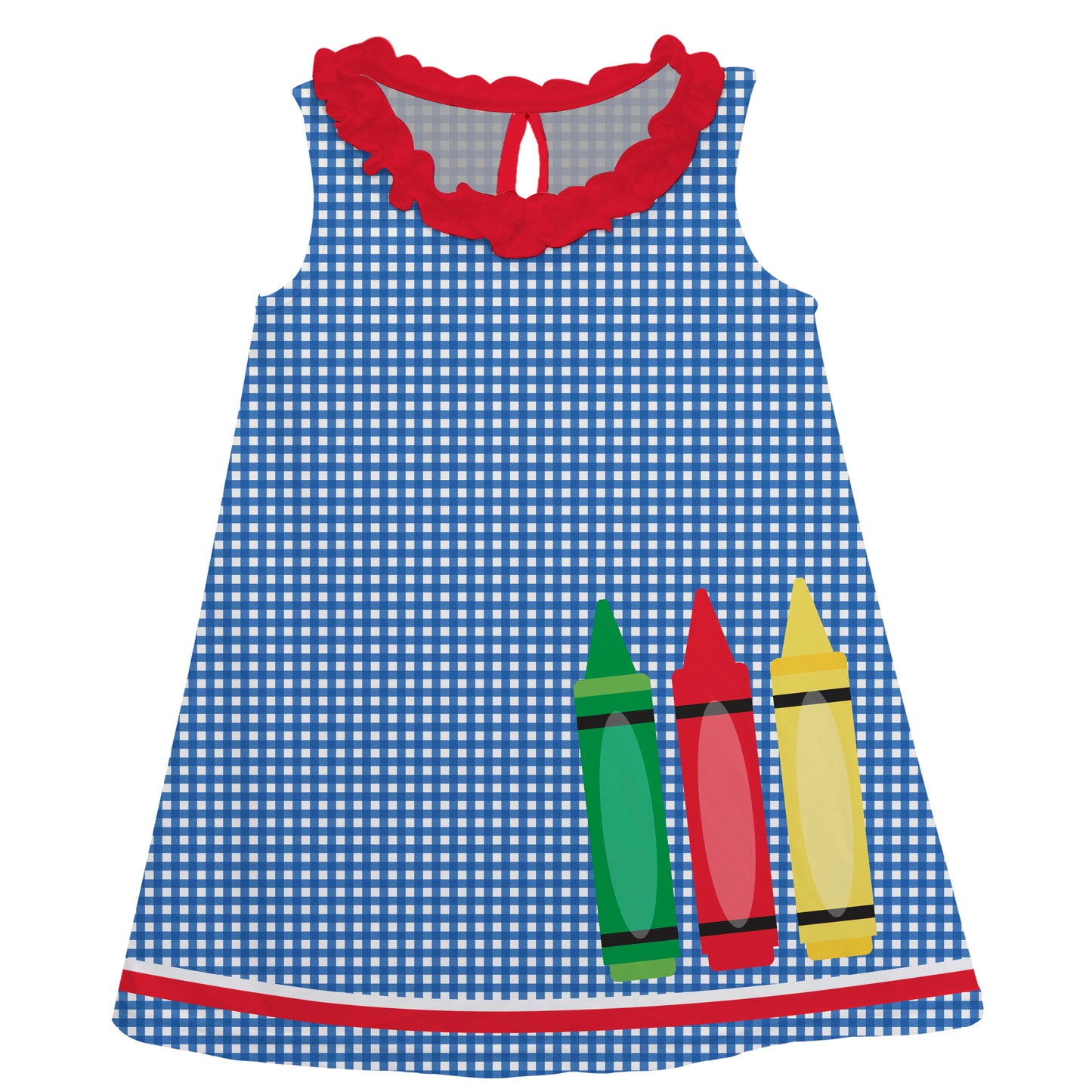 Crayons Blue Check and Red A Line Dress - Wimziy&Co.