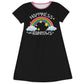 Happiness Are Rainbows Black Short Sleeve A Line Dress - Wimziy&Co.