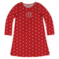 Monogram Red Polka Dots Long Sleeve A Line Dress - Wimziy&Co.