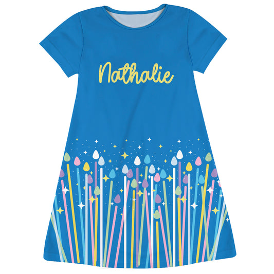 Personalized Name Royal Short Sleeve A Line Dress