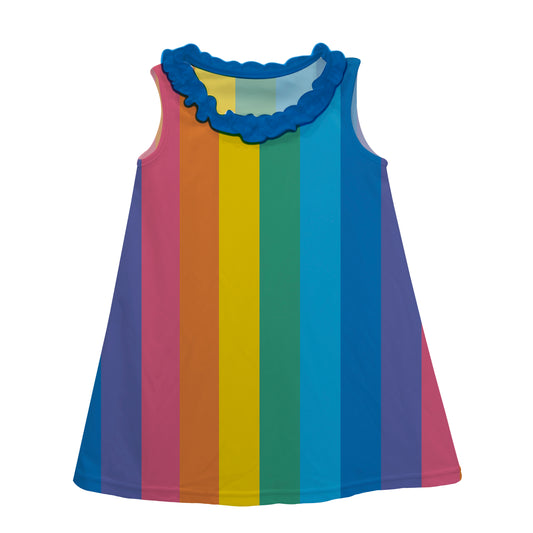 Rainbow Stripes A Line Dress - Wimziy&Co.