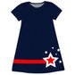 Stars Navy Short Sleeve A Line Dress - Wimziy&Co.