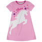 Unicorn Stars Personalized Name Pink Short Sleeve A Line Dress