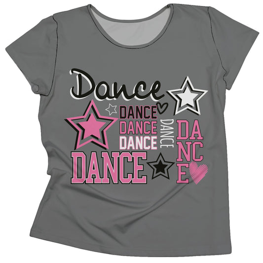 Dance Star Gray Short Sleeve Tee Shirt