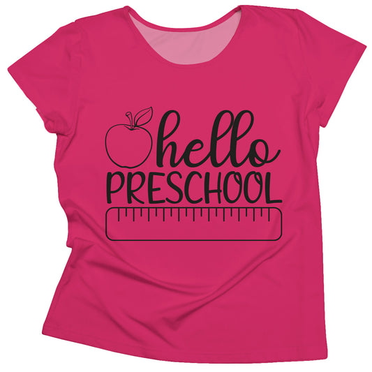 Hello Preschool Hot Pink Short Sleeve Tee Shirt