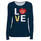 Love Monogram Navy Long Sleeve Tee Shirt - Wimziy&Co.