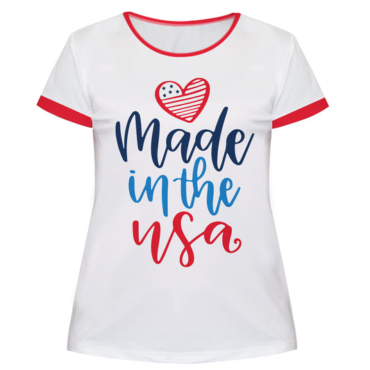 Made In The Usa White Short Sleeve Tee Shirt - Wimziy&Co.