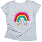 Rainbows Make Me Smile Light Blue Short Sleeve Tee Shirt