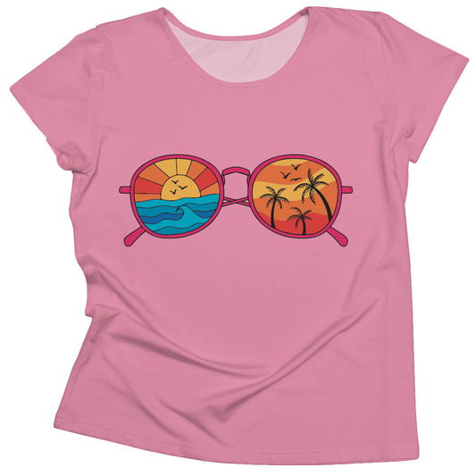 Sunglasses Beach Pink Short Sleeve Tee Shirt
