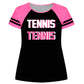 Tennis Black and Pink Stripes Short Sleeve Tee Shirt