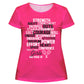 Words Tennis Hot Pink Short Sleeve Tee Shirt