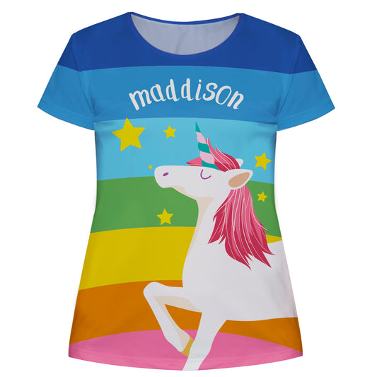 Unicorn Name Rainbow Colors Short Sleeve Tee Shirt - Wimziy&Co.