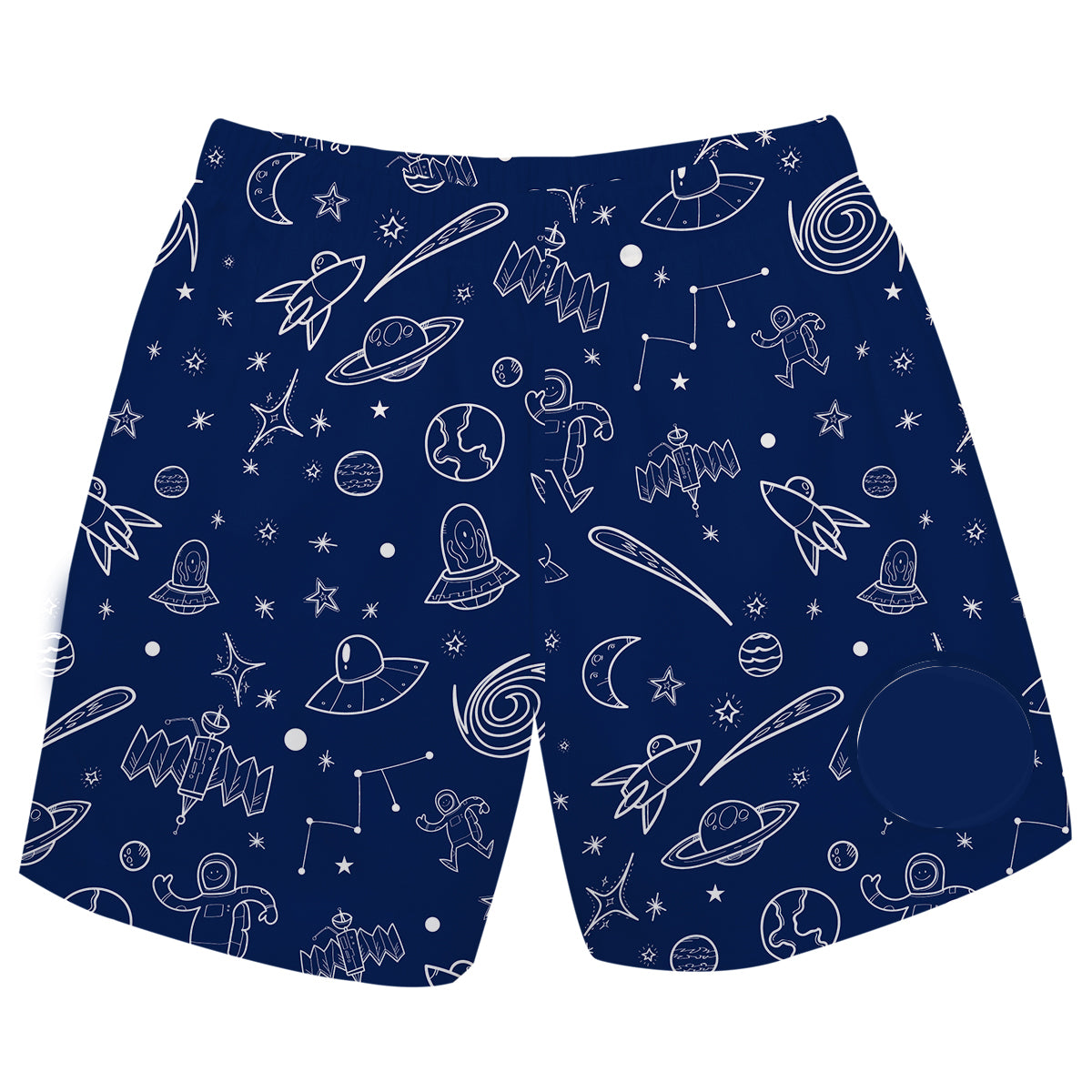 Space Print Monogram Navy Pull On Short - Wimziy&Co.