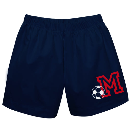Soccer Ball Personalized Initial Name Navy Pull On Short