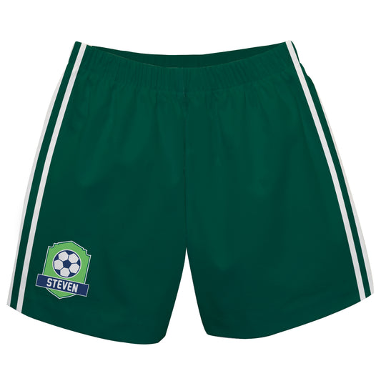 Soccer Ball Personalized Name Green Pull On Short
