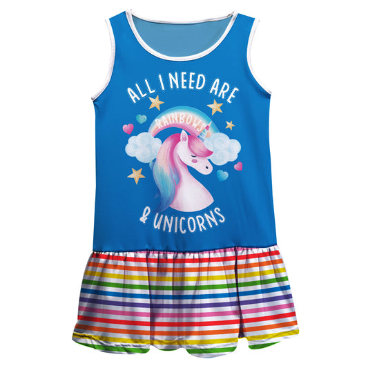 All I Need Are Rainbows and Unicorns Royal Lily Dress