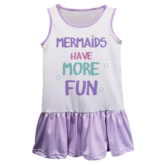 Mermaid Purple and White Blue Lily Dress