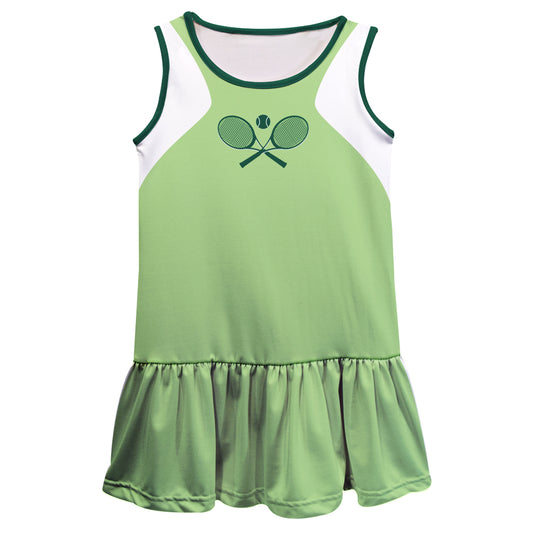 Tennis Rackets Green and White Lily Dress