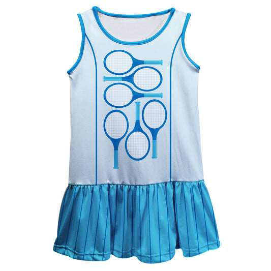 Tennis Rackets Light Blue Lily Dress