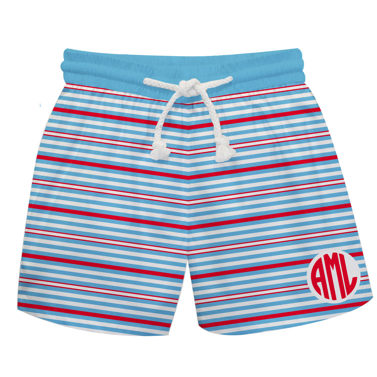 Stripes Light Blue and Red Swimtrunk