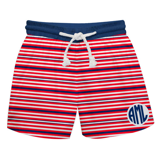 Stripes Red and Navy Swimtrunk