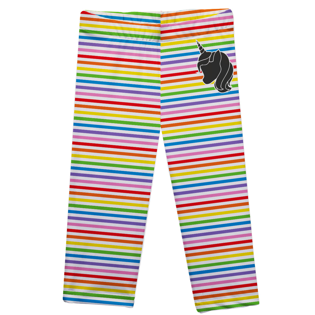 Unicorn Rainbow Colors Stripes Capri Leggings - Wimziy&Co.