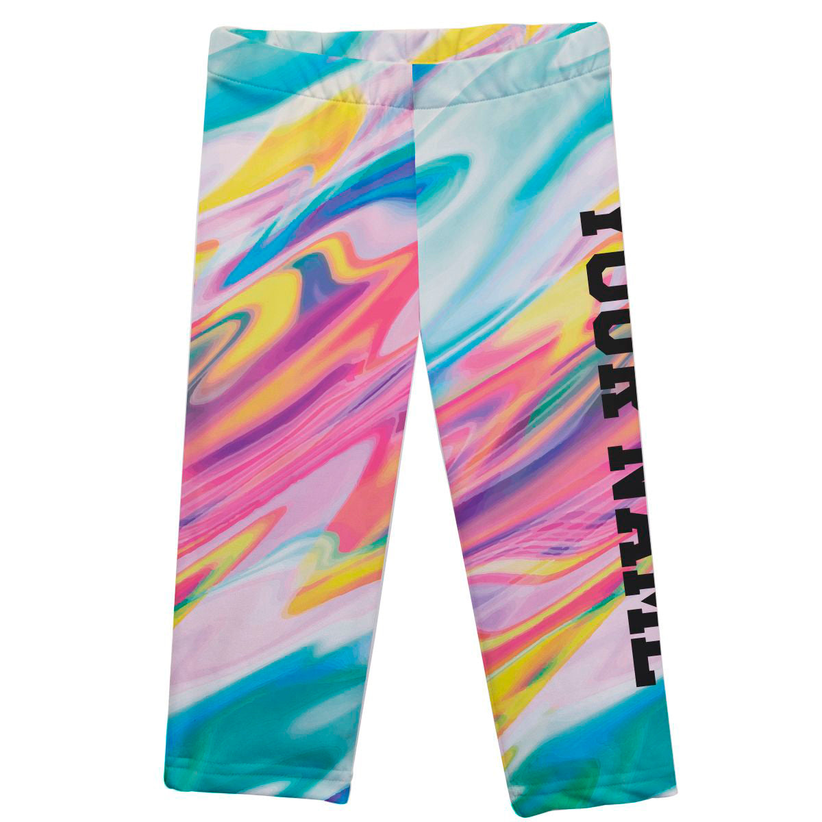 Personalized Your Name Colored Holographic Capri Leggings - Wimziy&Co.