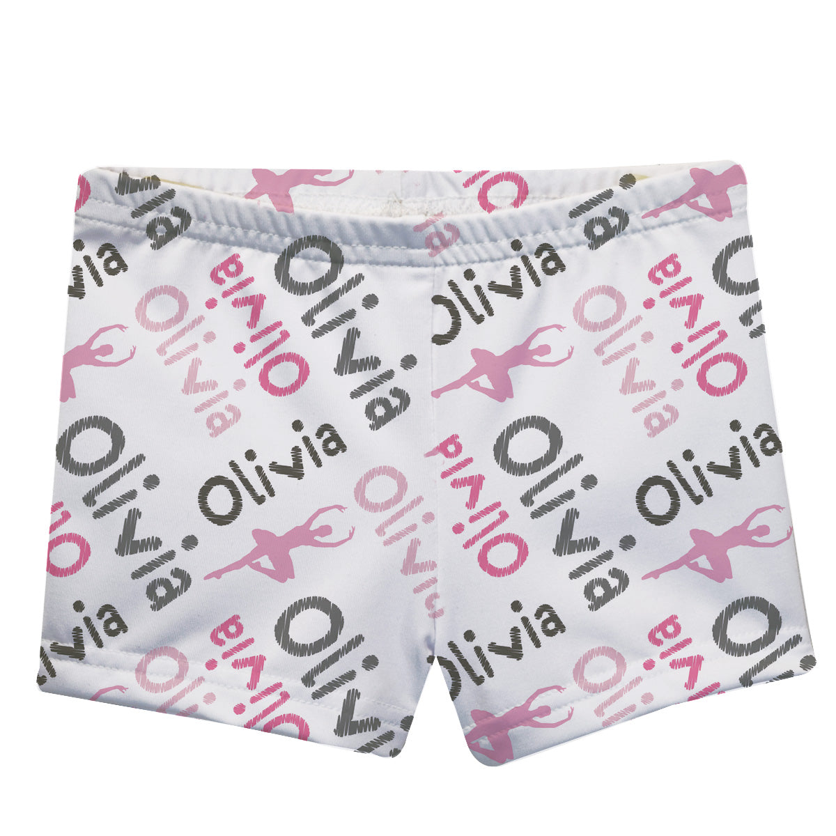 Ballerina And Name Print White Shorties - Wimziy&Co.