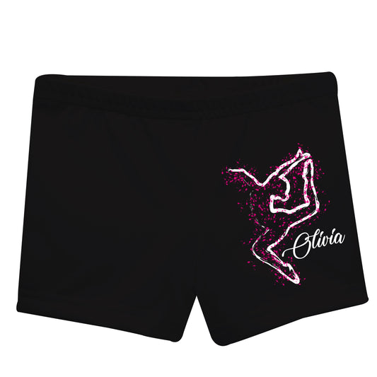 Dance Silhouette Personalized Name Black Shorties - Wimziy&Co.