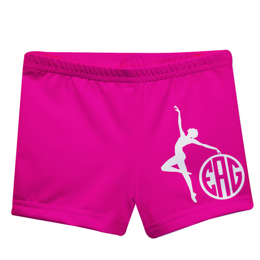 Gymnast Monogram Hot Pink Shorties - Wimziy&Co.