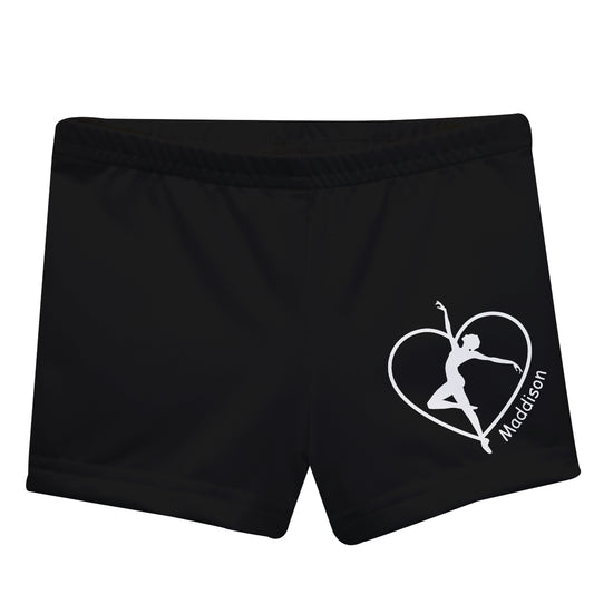 Heart Gymnast Silhouette Name Black Shorties - Wimziy&Co.