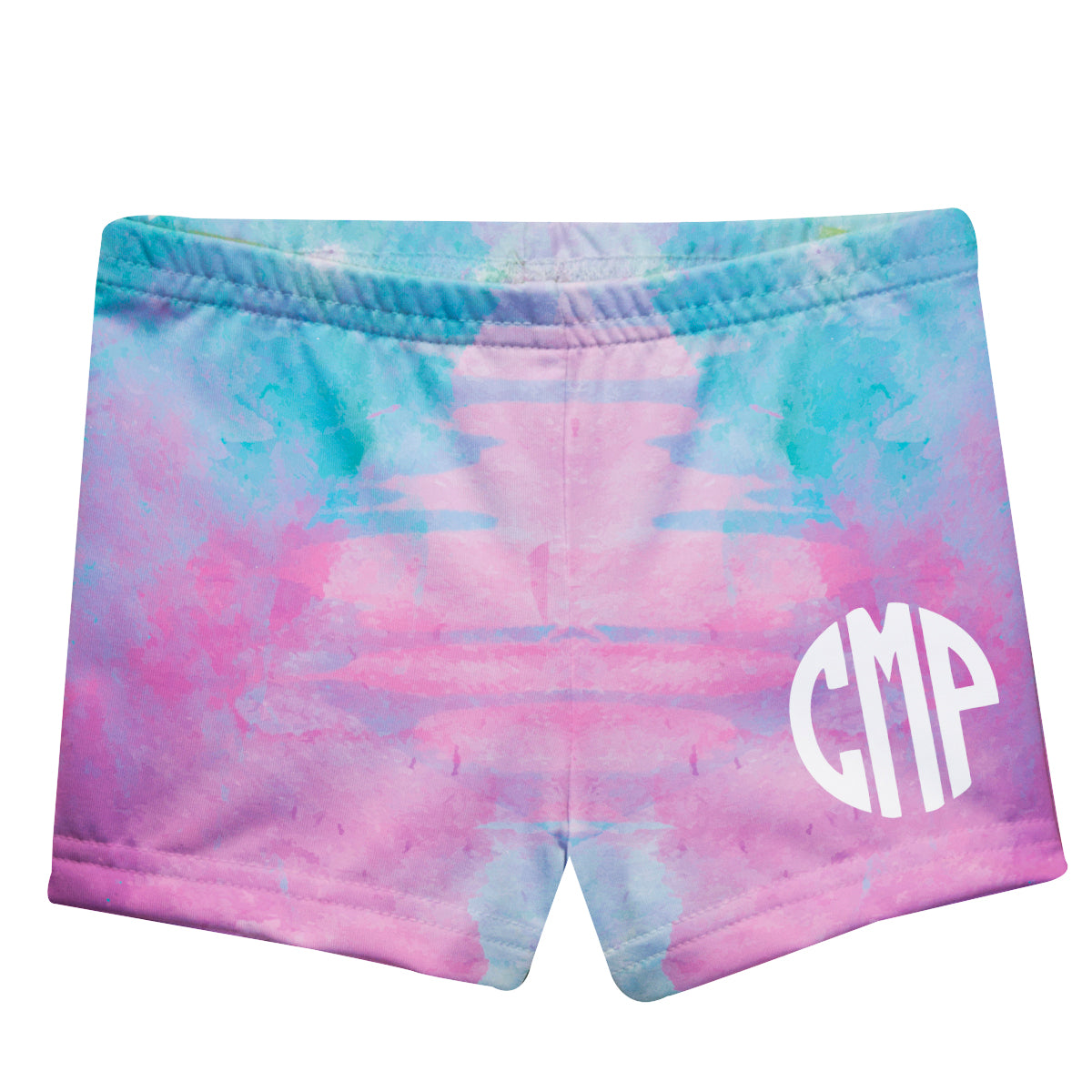 Monogram Blue And Pink Watercolor Shorties - Wimziy&Co.